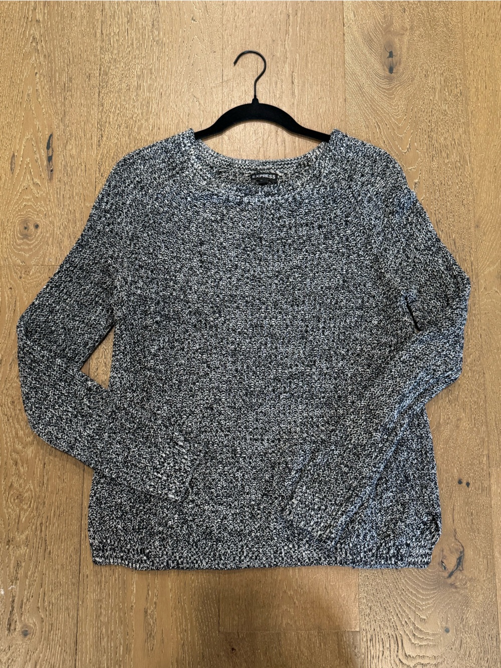 Express Women's Gray Marled Crewneck Sweater